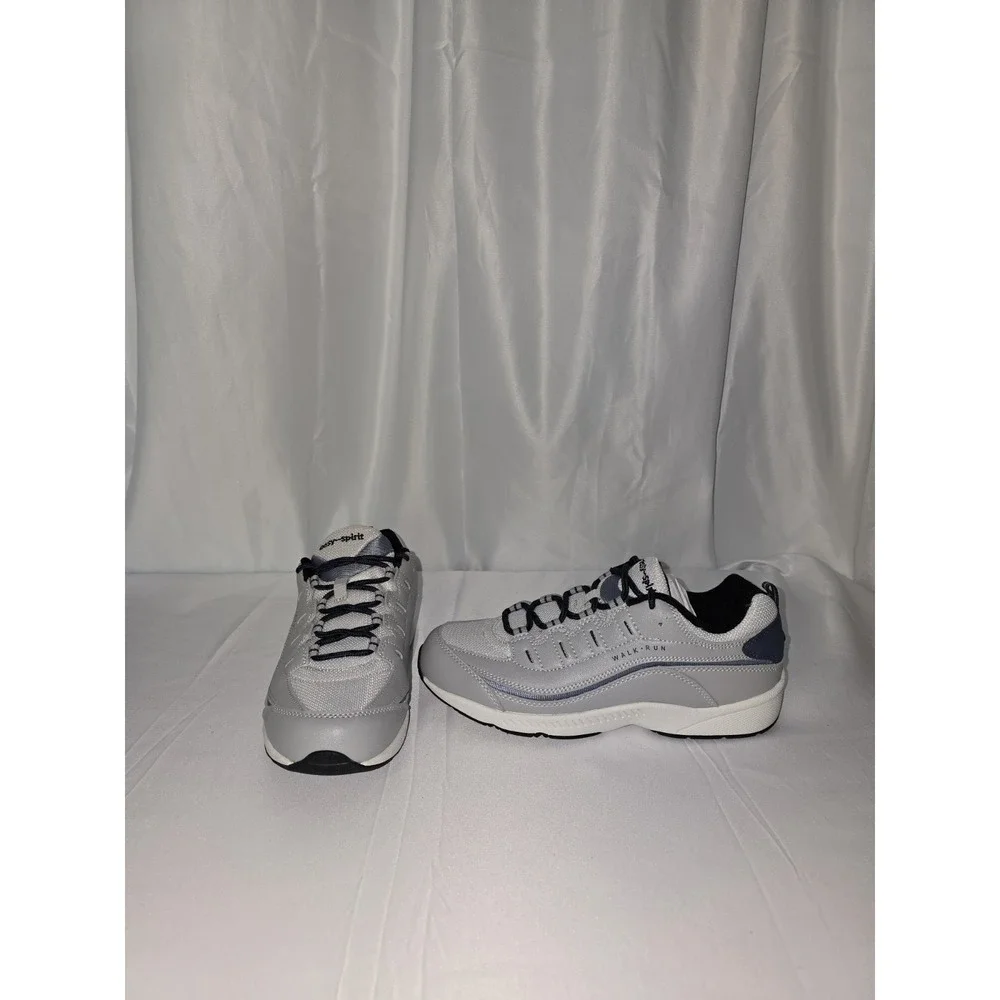 Easy Spirit Women's Grey & Navy Walk Run Romy Sneakers Tennis Shoes 9 Wide